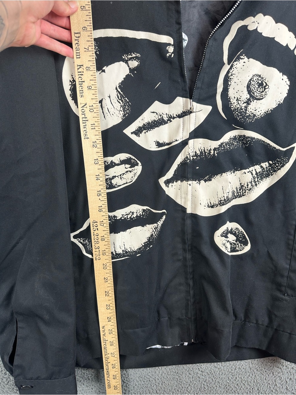 Ransom X Headcase LSD Zip Up Work Jacket Black Lips Graphic Print Mens XL - Picture 4 of 7